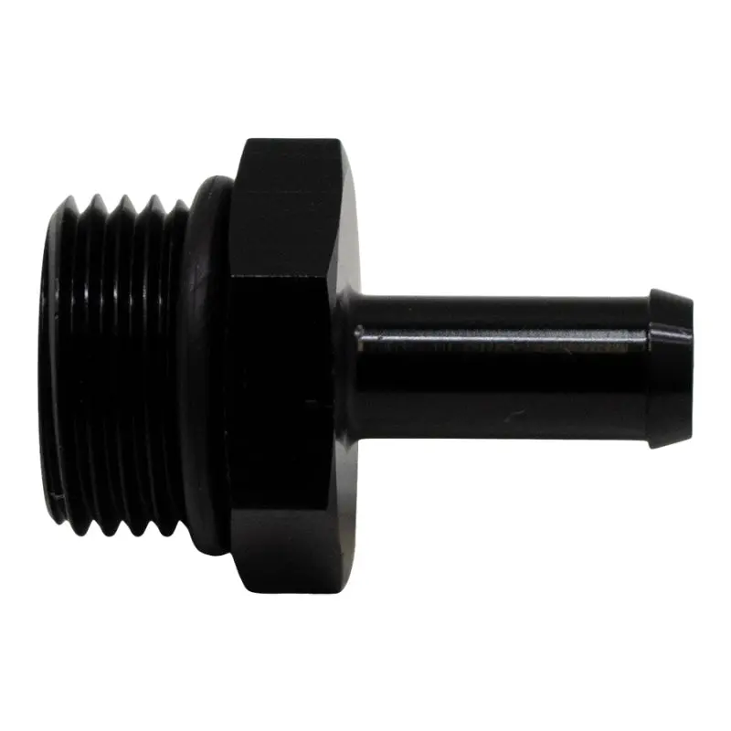 Deatschwerks 8An Orb Male To 5/16In Male Barb Fitting (Incl O-Ring) - Anodized Matte Black 1