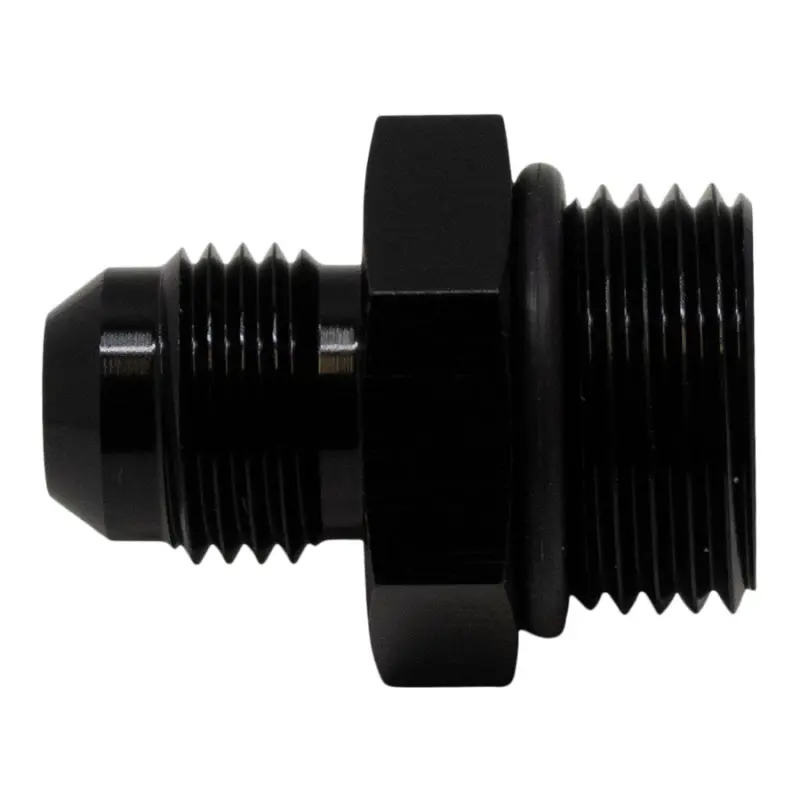 Deatschwerks 8An Orb Male To 6An Male Flare Adapter (Incl O-Ring) - Anodized Matte Black 2