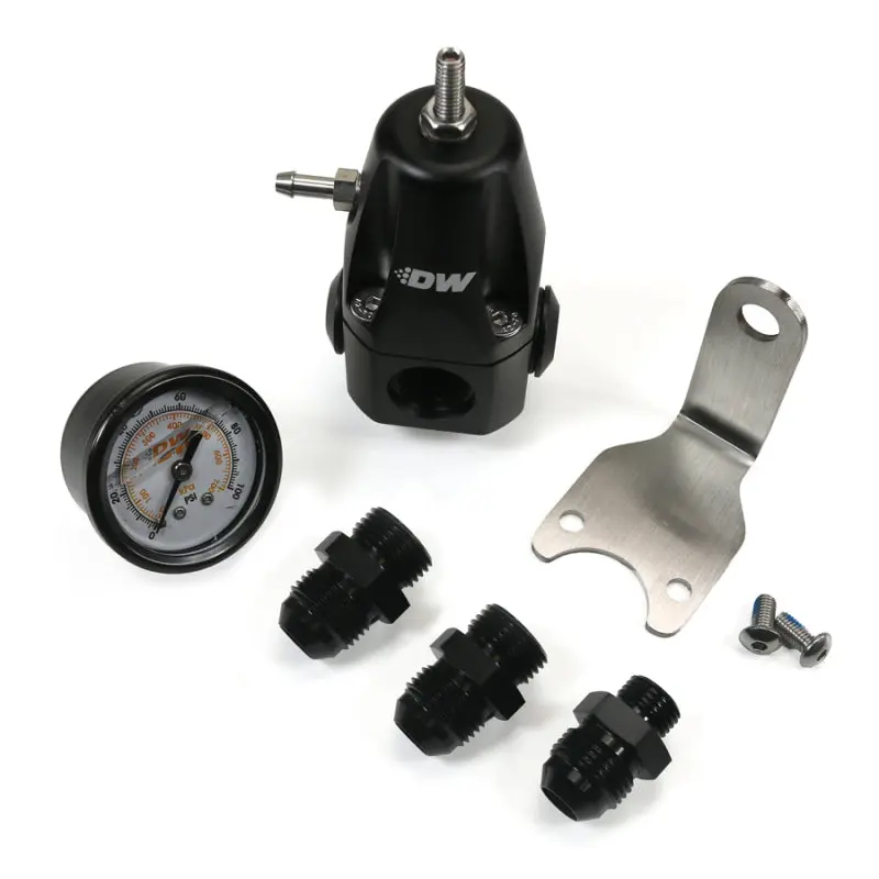 Deatschwerks Dwr1000 Afpr + Pressure Gauge + 8An Fittings - Anodized Black 1
