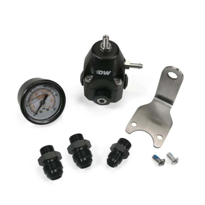 Deatschwerks Dwr1000c Afpr + Pressure Gauge + 6An & 8An Fittings - Anodized Black 1