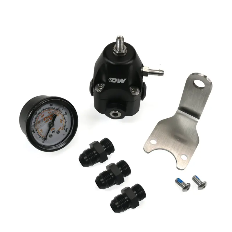 Deatschwerks Dwr1000c Afpr + Pressure Gauge + 6An Fittings - Anodized Black 1