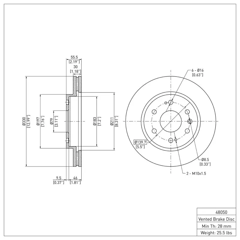 Dfc 05-20 Cadillac Escalade Ext Front Brake Rotor 2