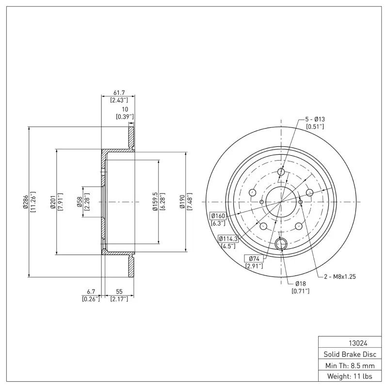 Dfc 15-21 Subaru Wrx Rear Brake Rotor 2