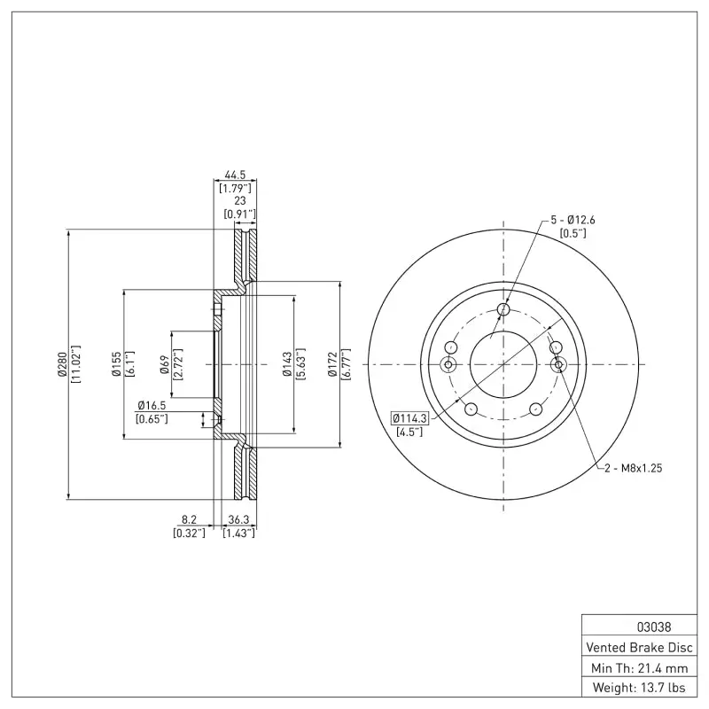 Dfc 18-23 Hyundai Kona Front Brake Rotor 2