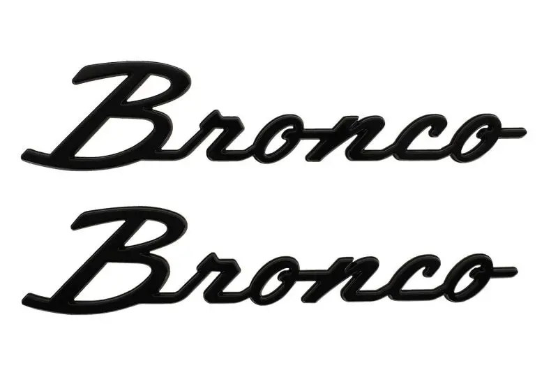 Ford Racing 21-24 Bronco Classic Script Fender Badge Kit - Gloss Black 1