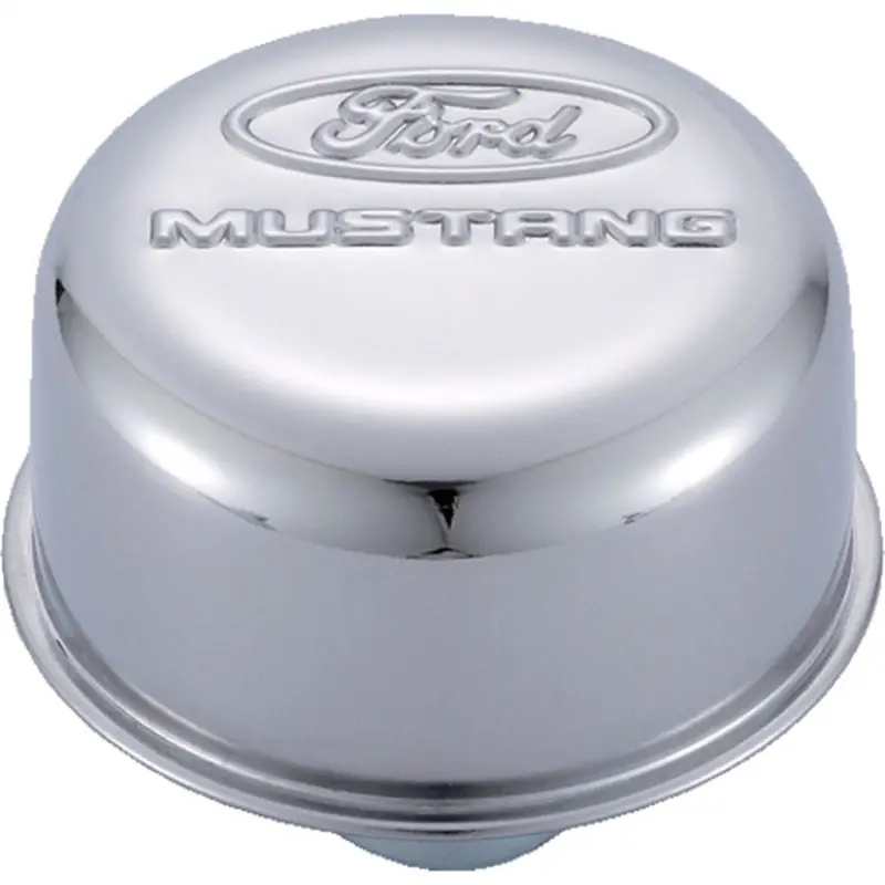 Ford Racing Chrome Breather Cap W/ Ford Mustang Logo 1