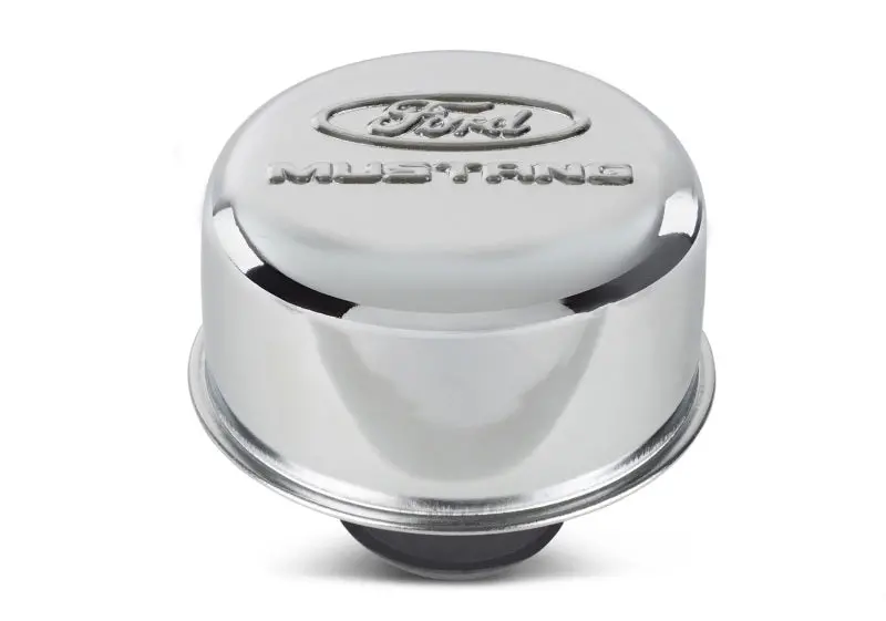 Ford Racing Chrome Breather Cap W/ Ford Mustang Logo 2