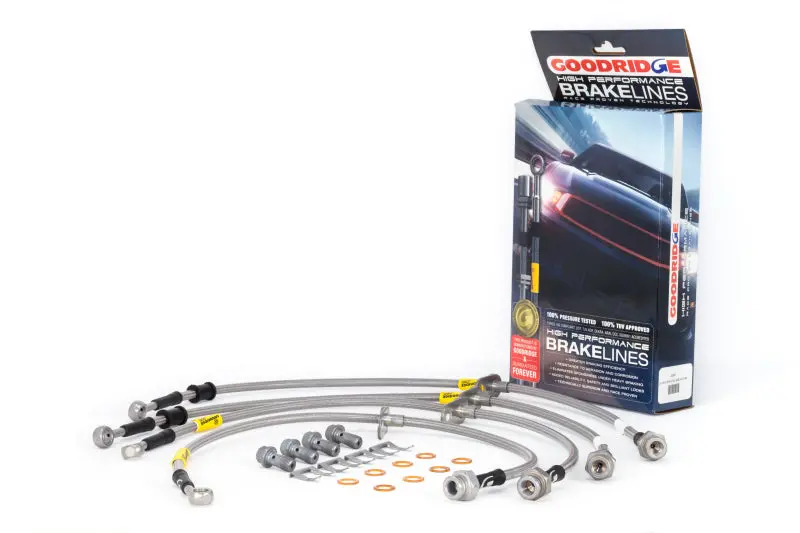 Goodridge 17-21 Honda Civic Hatchback Stainless Steel Brake Line Kit 1