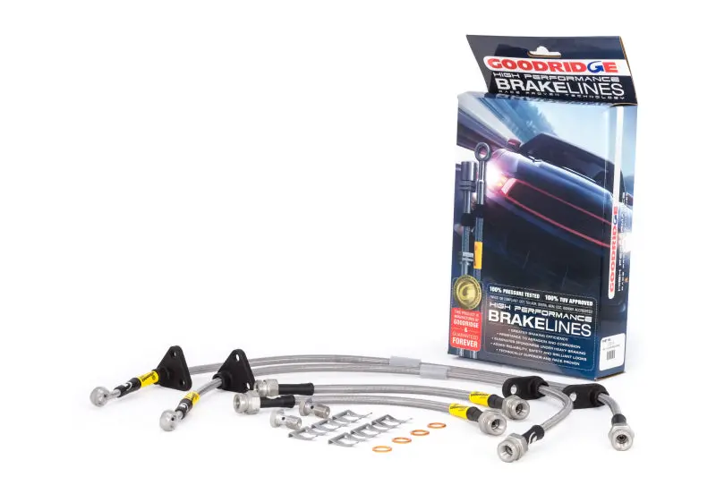 Goodridge 89-91 Honda Civic/Crx (W/Rear Drum) Stainless Steel Brake Line Kit 2