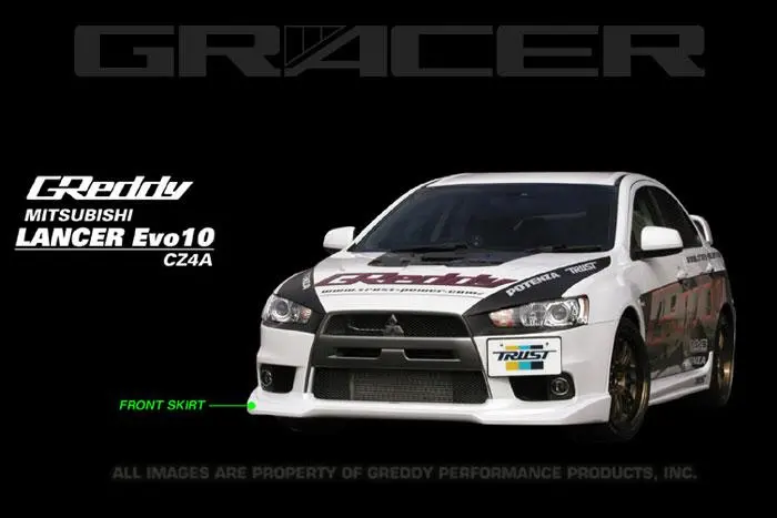 Greddy 08+ Mitsubishi Evolution X Urethane Front Lip Spoiler 1