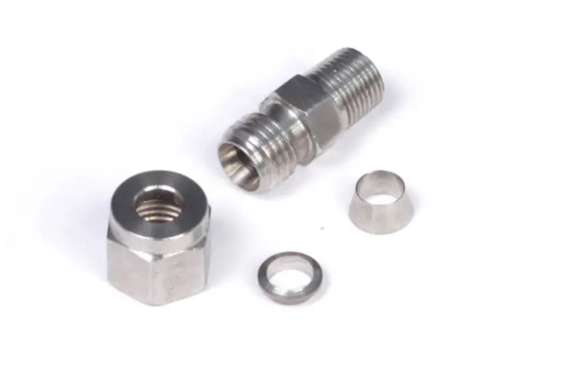 Haltech 1/4In Stainless Compression 1/8In Npt Thread Fitting Kit W/Nut & Ferrule 1