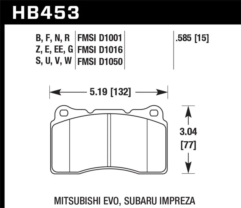 Hawk 03-06 Evo / 04-09 Sti / 09-10 Genesis Coupe (Track Only) / 2010 Camaro Ss / 08-09 Pontiac G8 Gx 2