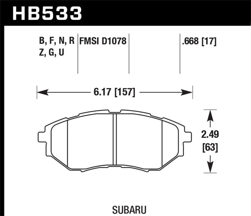Hawk 05-08 Lgt D1078 Hps Street Front Brake Pads 1