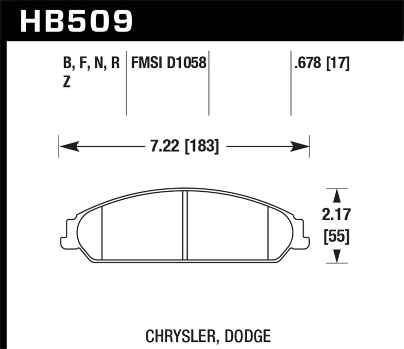 Hawk 05 Chrysler 300C W/ Perf. And Hd Suspension Hps Street Front Brake Pads 1