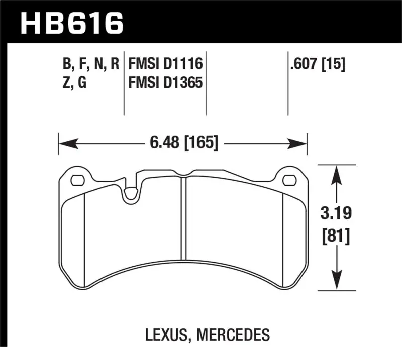 Hawk 08-09 Lexus Is-F Hps Street Front Brake Pads 2