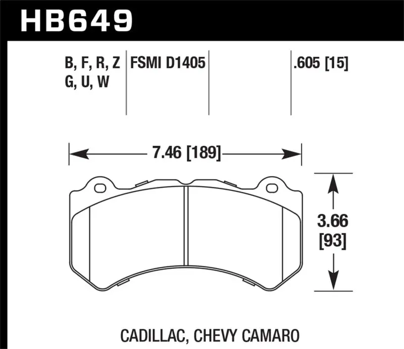 Hawk 08-12 Cadillac Cts-V / 12 Jeep Grand Cherokee (Wk2) Srt8 Dtc-70 Front Race Brake Pads 1