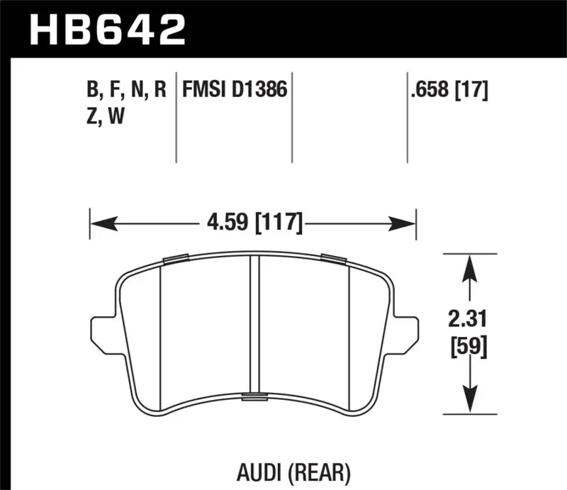 Hawk 09-10 Audi A4/A4 Quattro/A5 Quattro/Q5/S5 / 10 S4 Hps Street Rear Brake Pads 1