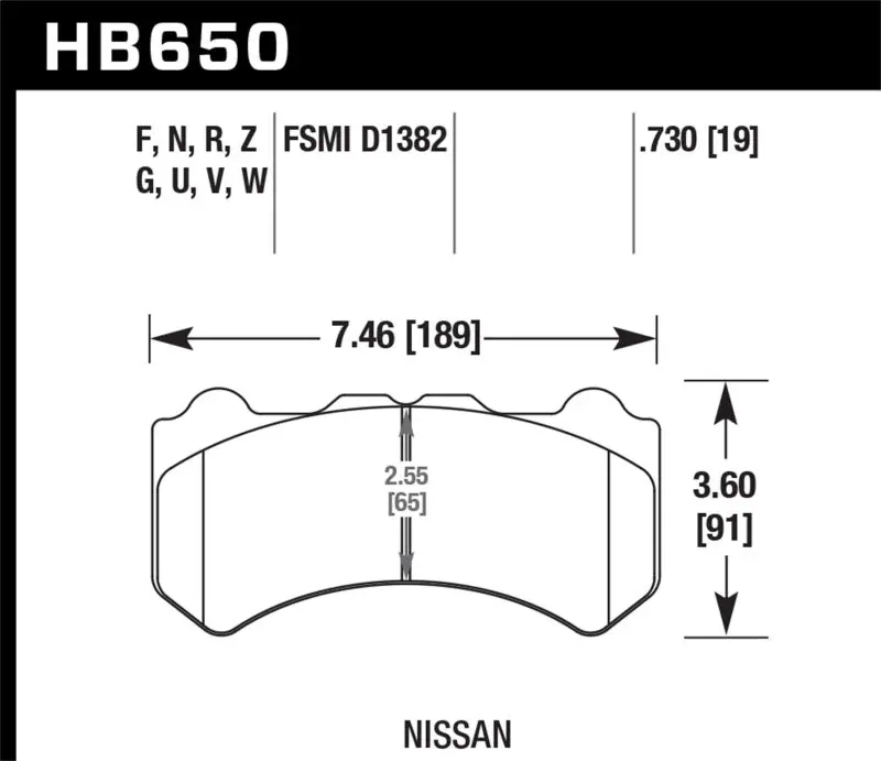 Hawk 09-16 Nissan Gt-R Hps 5.0 Front Brake Pads 2