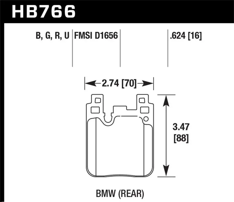 Hawk 12-16 Bmw 328I Hps 5.0 Rear Brake Pads 2