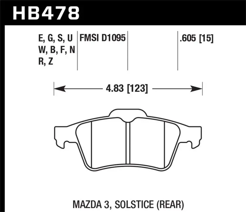 Hawk 13-14 Ford Focus St / Mazda/ Volvo Performance Ceramic Street Rear Brake Pads 2