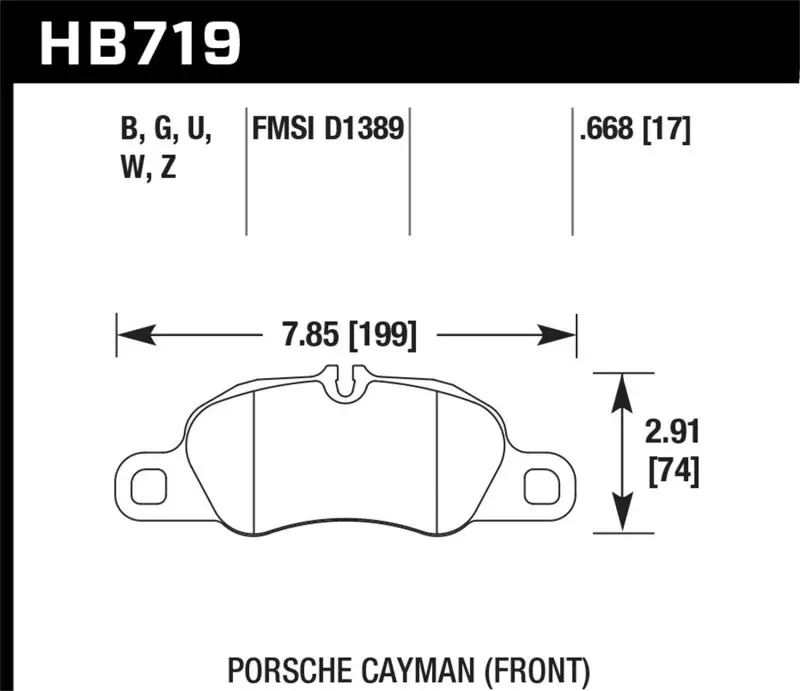 Hawk 13-16 Porsche 911 Front Hps 5.0 Brake Pads 2