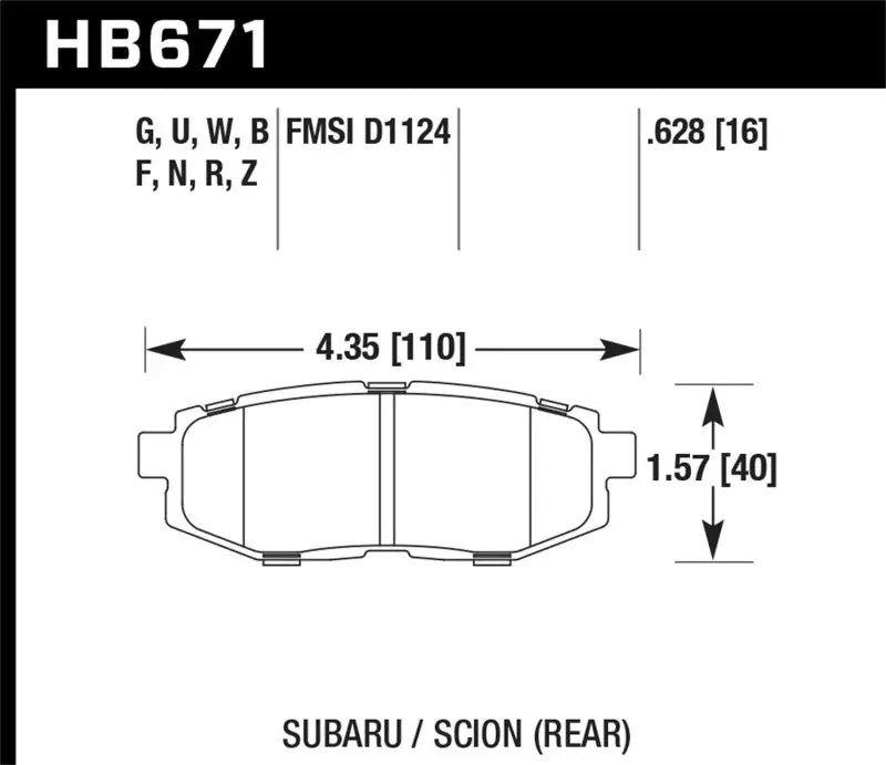 Hawk 13 Scion Fr-S / 13 Subaru Brz/10-12 Legacy 2.5 Gt/3.6R Dtc-30 Race Rear Brake Pads 2