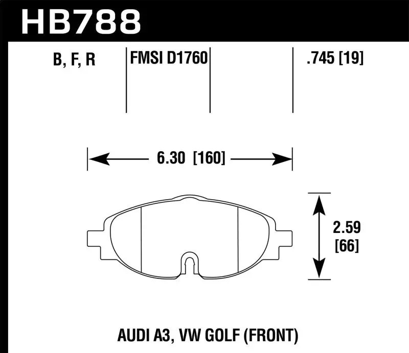 Hawk 15-17 Vw Golf / Audi A3/A3 Quattro Front High Performance 5.0 Brake Pads 1