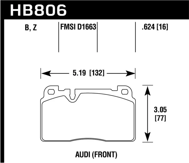 Hawk 16-17 Audi A6 Performance Ceramic Street Front Brake Pads 1