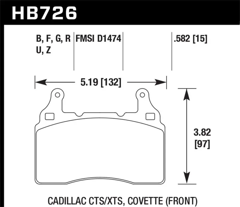 Hawk 2010-2015 Chevy Camaro Ss Hps Street Front Brake Pads 2