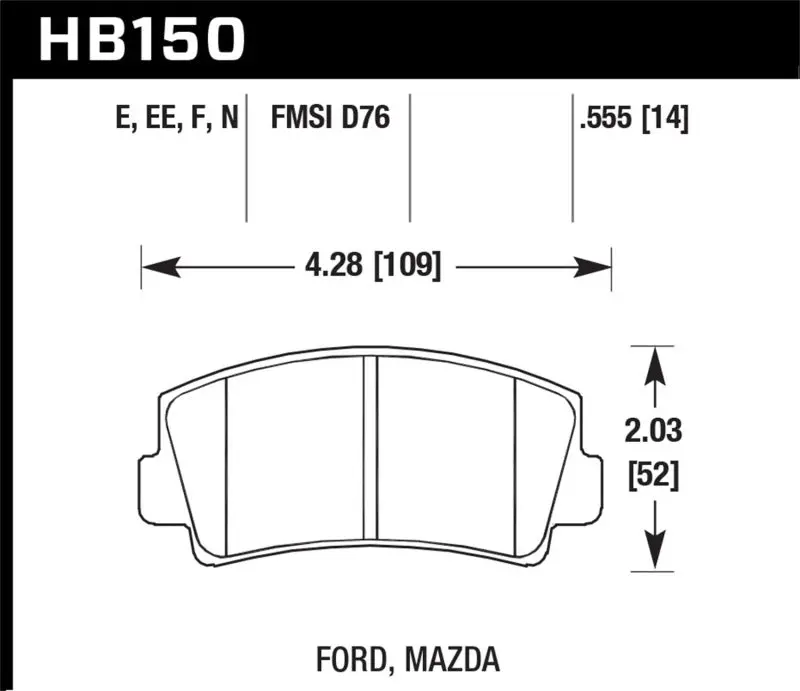Hawk 79-84 Mazda B2000 / 70-74 Rx-2 / 74-78 Rx-4 / 79-85 Rx-7 Blue 9012 Front Race Brake Pads 2