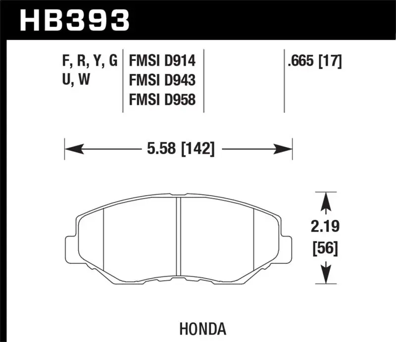 Hawk 89/03-17 Honda Accord Hps 5.0 Front Brake Pads 2