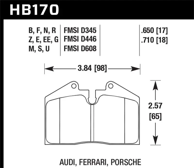 Hawk 89-94 Porsche 911 / 86-94 944 / 93 & 95 968 Front & Rear Dtc-70 Race Brake Pads 1