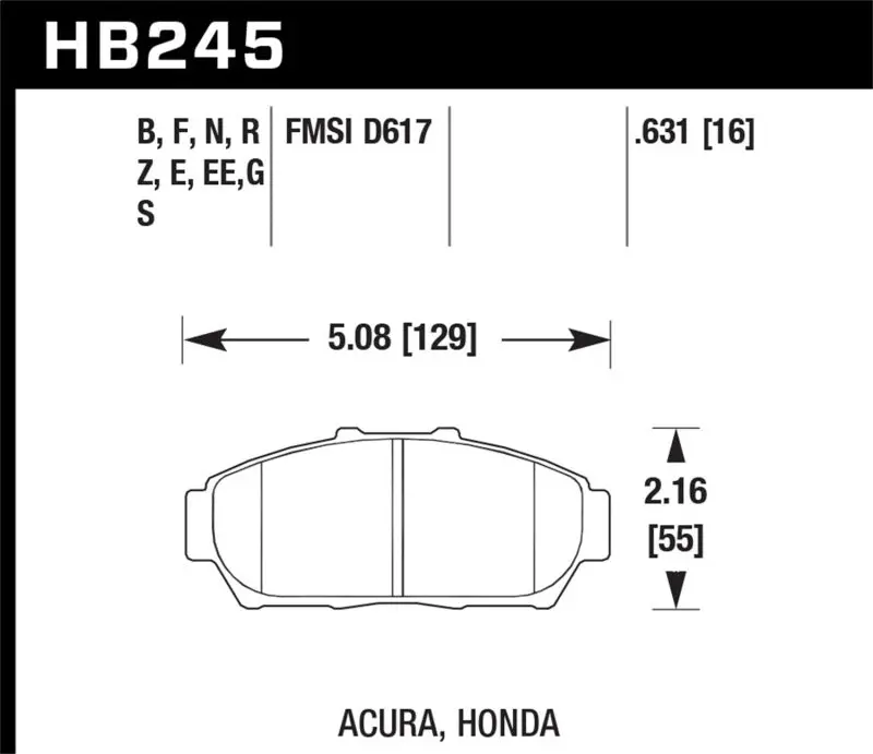 Hawk 94-01 Acura Integra (Excl Type R) Hp+ Street Front Brake Pads 2