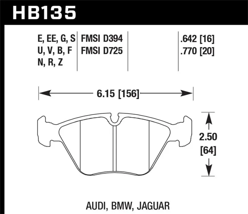 Hawk 95-02 Bmw M3 Ht-10 Race Front Brake Pads 2