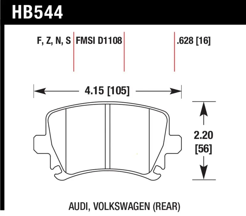 Hawk Audi A3 / A4 / A6 Quattro Performance Ceramic Rear Brake Pads 1