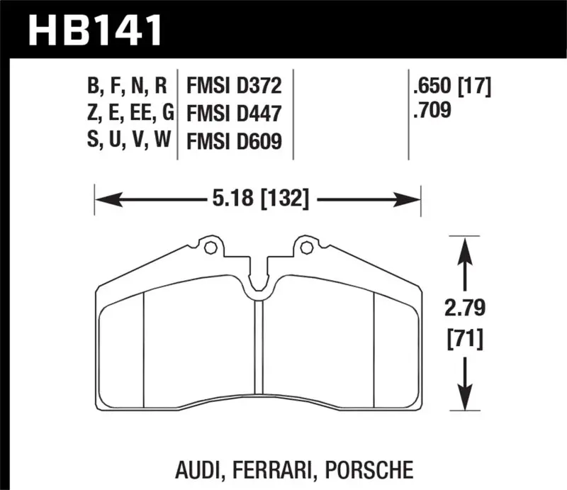 Hawk Audi/Porsche Rear And St-40 Hp+ Street Brake Pads 2