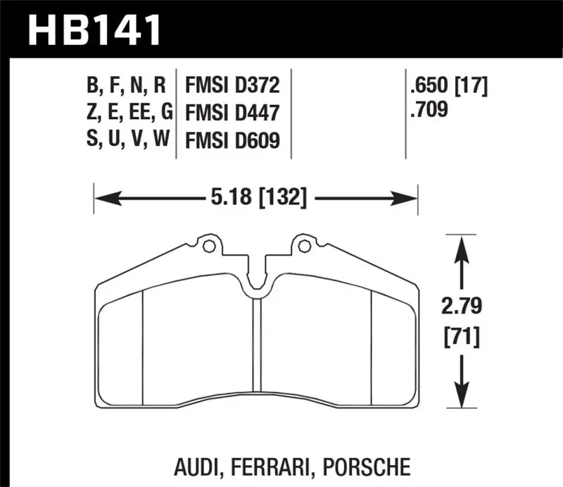 Hawk Audi/Porsche Rear And St-40 Hps Street Brake Pads 1