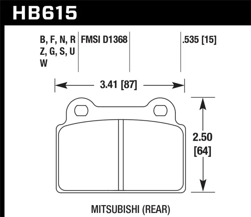 Hawk Evo X Performance Ceramic Street Rear Brake Pads 1
