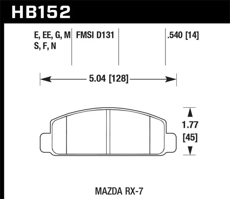 Hawk Mazda Rx-7 Hps Street Front Brake Pads 1