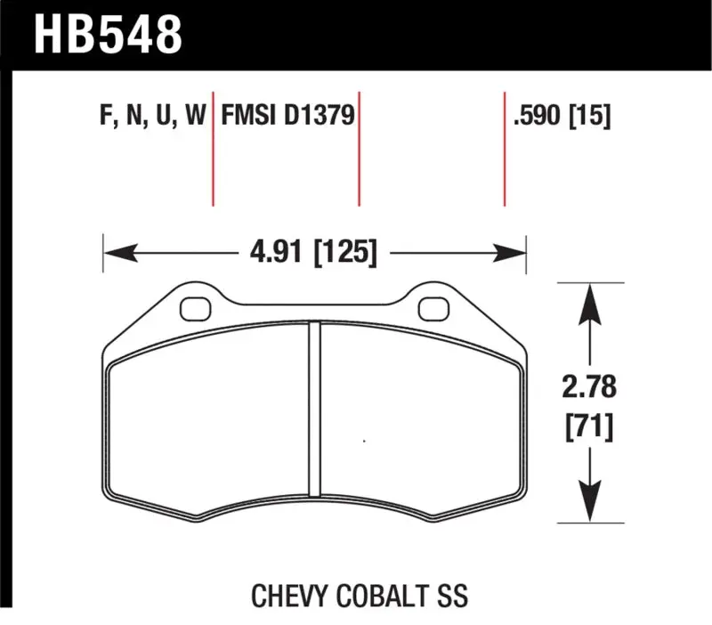 Hawk Miata Brembo / Renault Clio / Cobalt Ss Hp+ Street Front Brake Pads 2