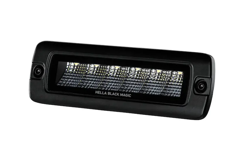 Hella Universal Black Magic 6 L.E.D. Flush Mount Mini Light Bar - Flood Beam 1