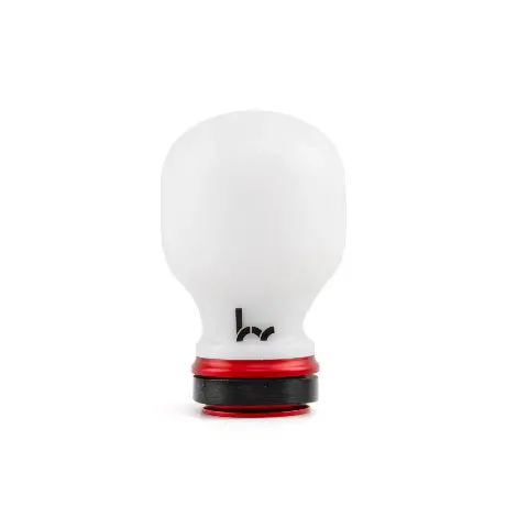 Hybrid Racing Delrin Chicane Shift Knob White/Red - Hyb-Nob-01-27 1