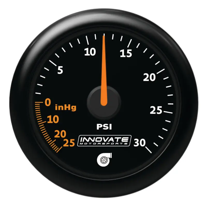 Innovate Mtx Analog 30 Psi Vacuum/Boost Gauge Kit - Black Faceplate 1