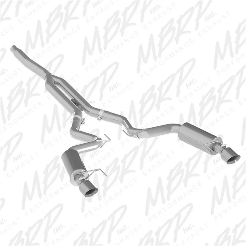 Mbrp 15-18 Ford Mustang Ecoboost 2.3L Alum 3In Cat Back Dual Split Rear Exit (Street Version) 2