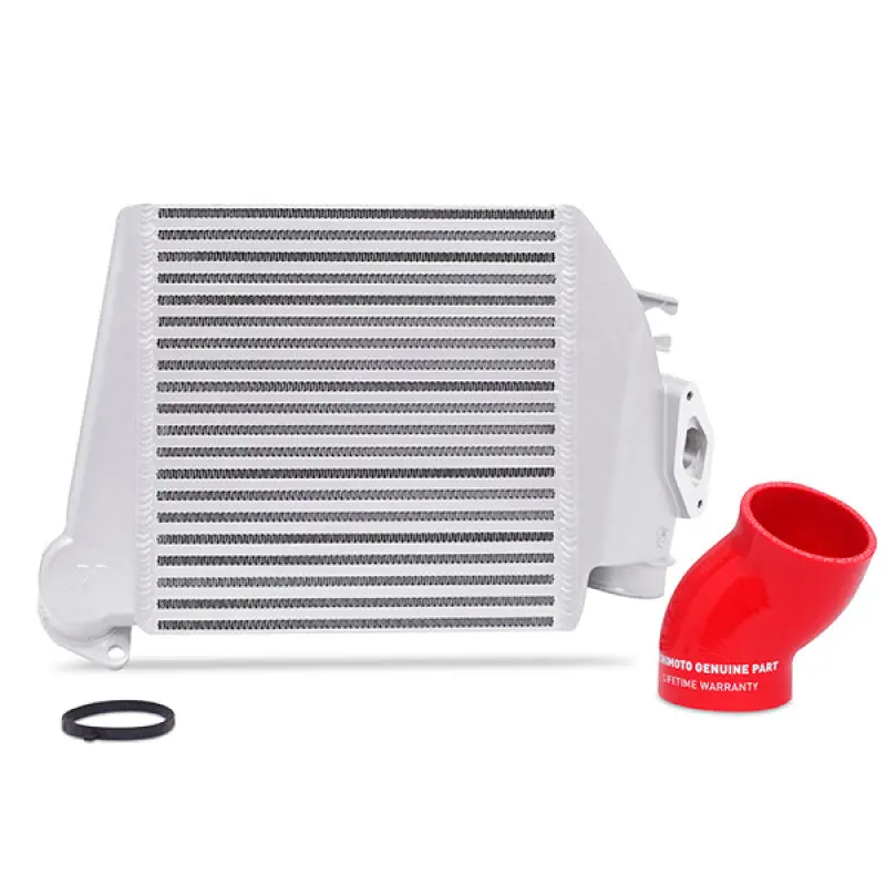 Mishimoto 08-14 Subaru Wrx Top-Mount Intercooler Kit - Powder Coated Silver & Red Hoses 2