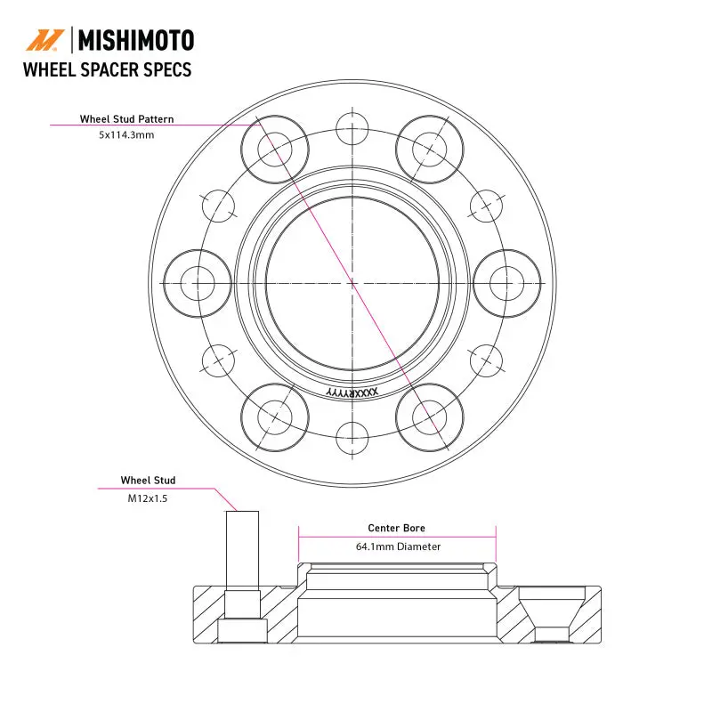 Mishimoto 5X114.3 20Mm Wheel Spacers - Black 2