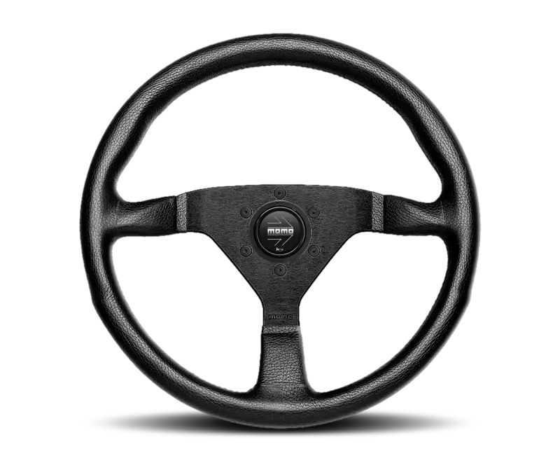 Momo Montecarlo Steering Wheel 320 Mm - Black Leather/Black Stitch/Black Spokes 1