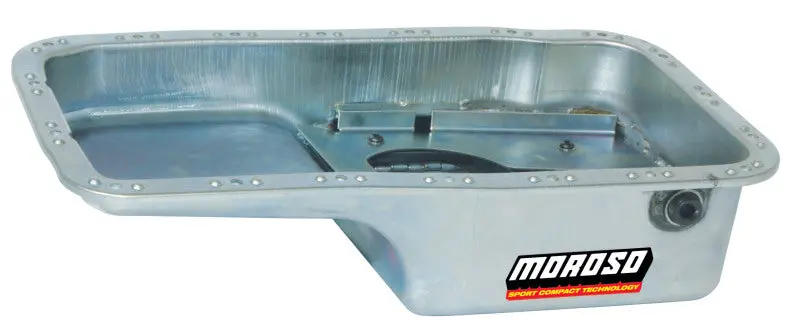 Moroso Acura/Honda 1.6L B16a3 Road Race Baffled Wet Sump 5.5Qt 6In Steel Oil Pan 1