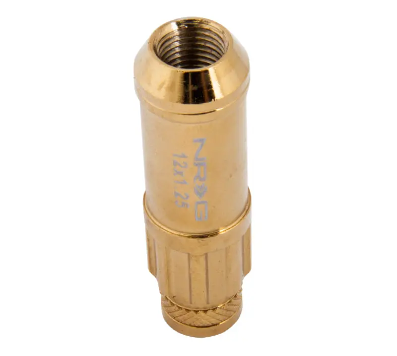 Nrg 700 Series M12 X 1.25 Steel Lug Nut W/Dust Cap Cover Set 21 Pc W/Locks & Socket - Chrome Gold 1