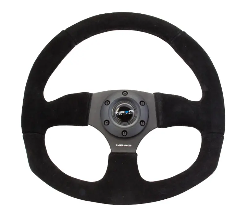 Nrg Reinforced Steering Wheel (320Mm Horizontal / 330Mm Vertical) Black Suede W/Black Stitching 2